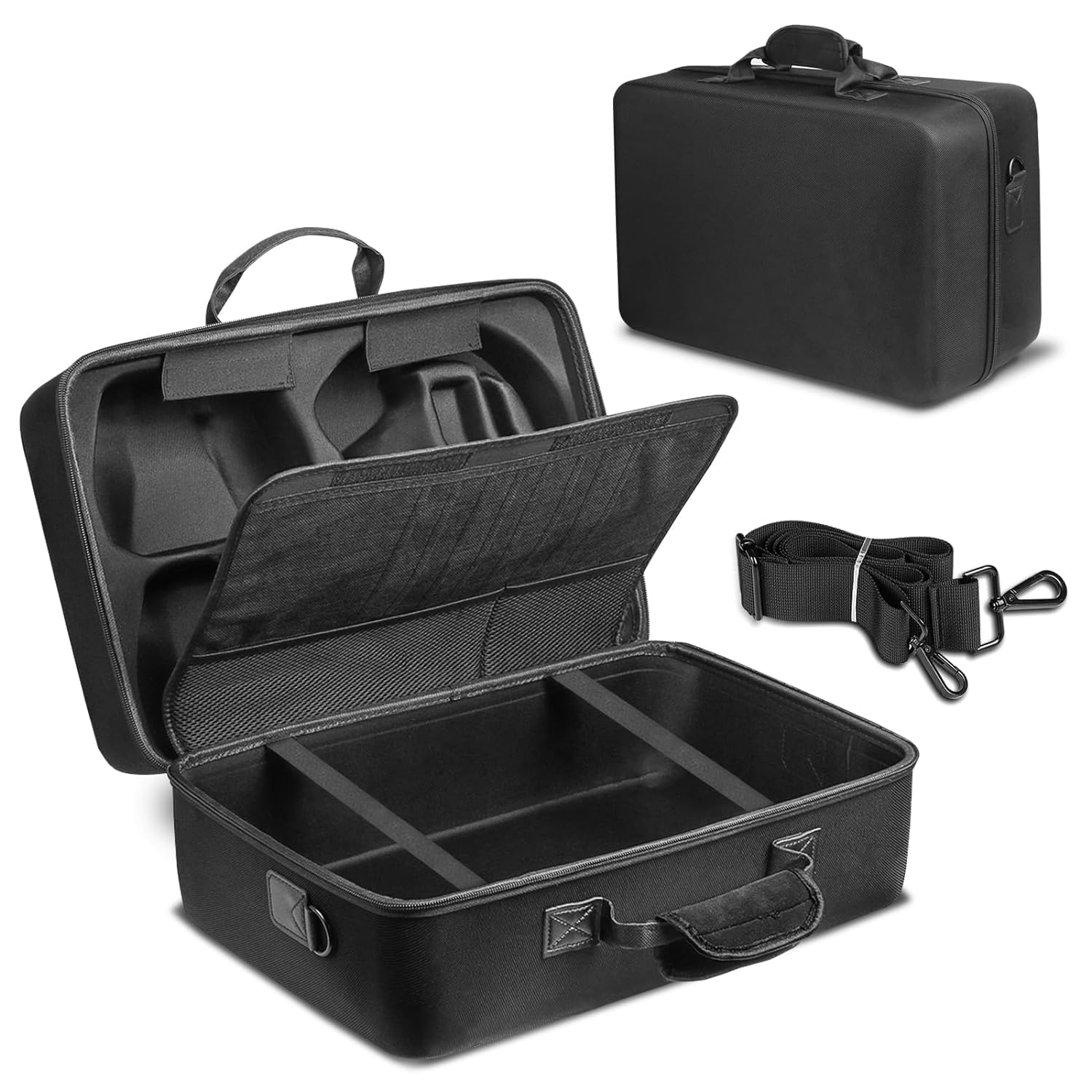 LIODUX Carrying Case Compatible with PS5, Hard Shell Carry Case Travel Bag, Shockproof & Waterproof Organizer Protective Case for Playstation 5 Console, Dual Controller & Accessories (Black)