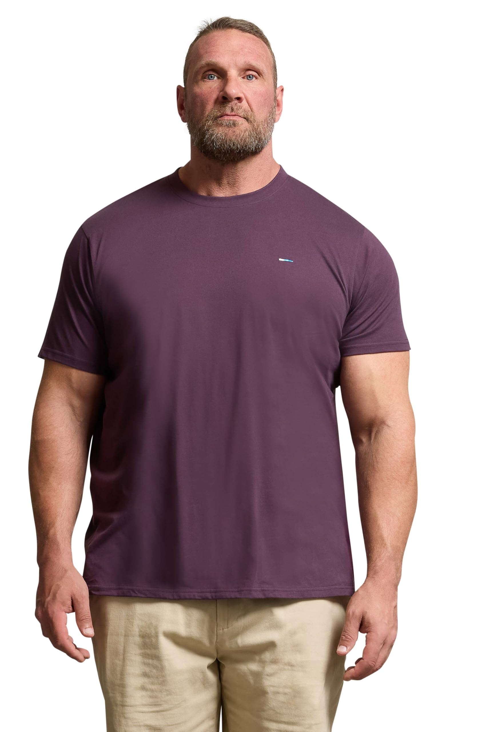 Badrhino Men's Plum Big & Tall Purple Core T-Shirt - Plus Size Curve