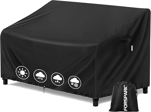 FORSPARK Funda para sofá de patio, impermeable, resistente a los rayos UV, protector para sofá biplaza de 2 asientos, tela Oxford resistente a