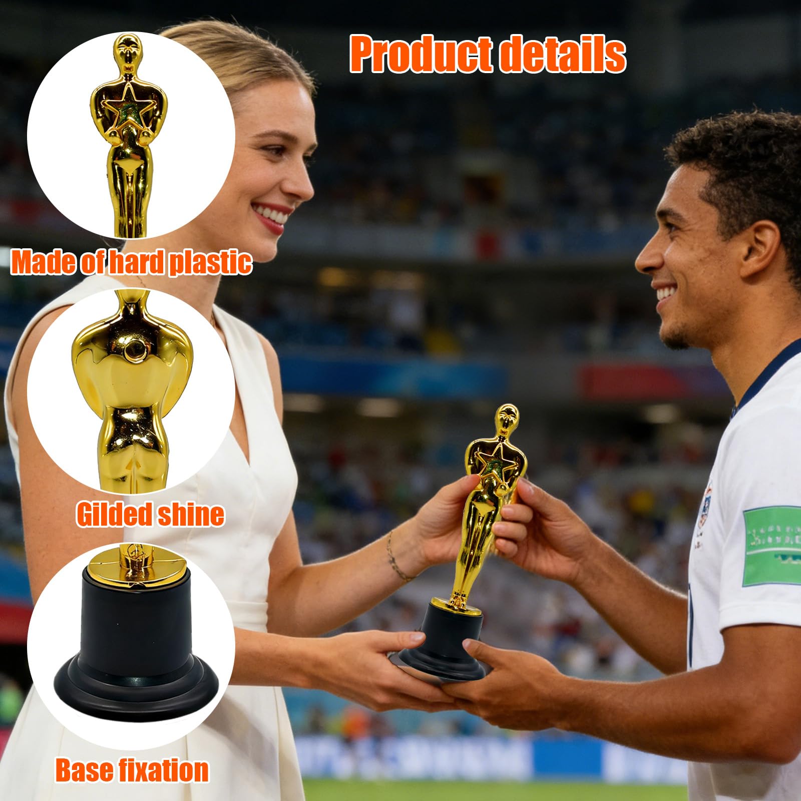 Cinturón de Seguridad para Silla Alta – 8 Trofeos de Plástico Dorado para Fiestas, Celebraciones y Premios