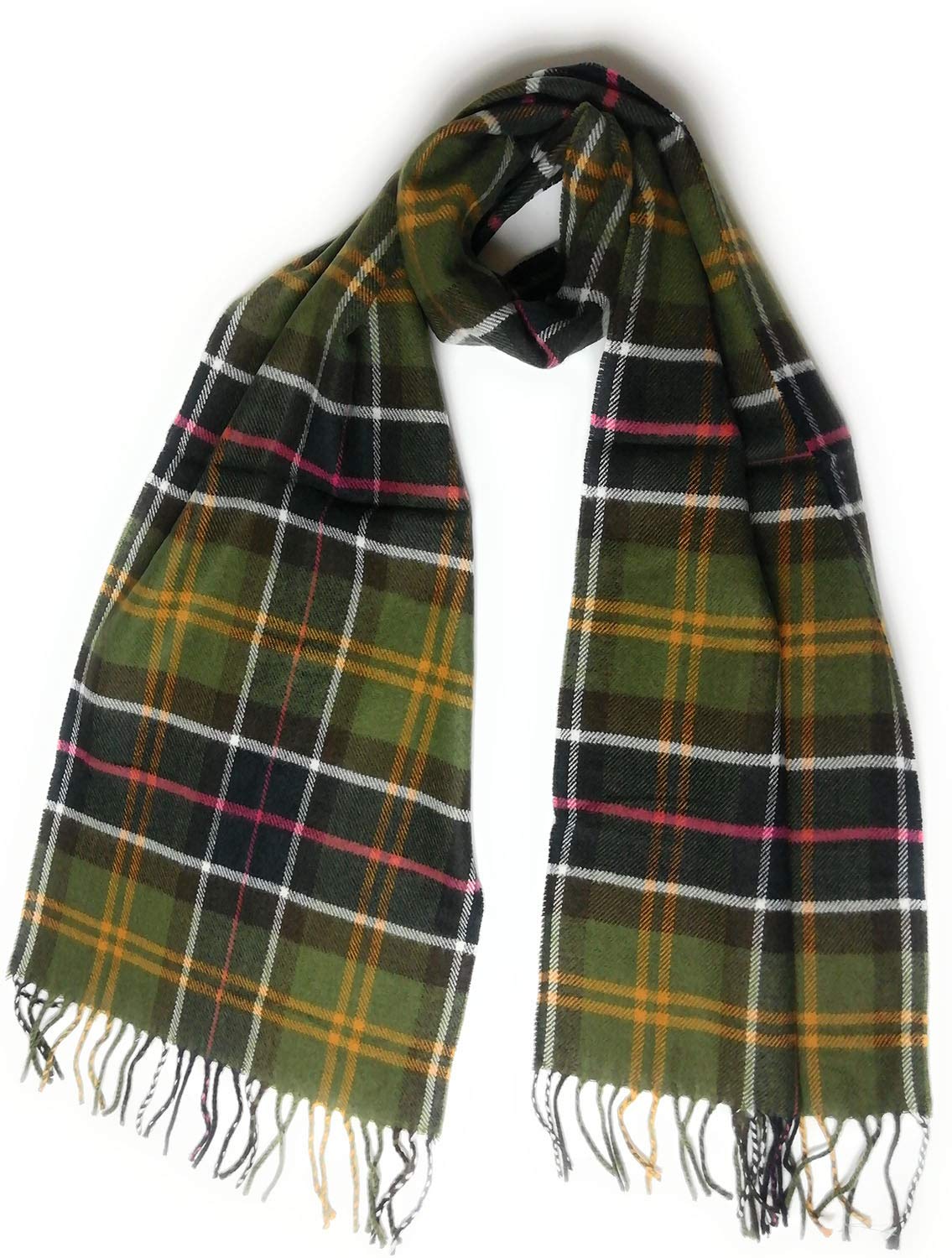KGM Accessories Super soft check cashmere plaid tartan check scarf - Cashmere scarves for Men - Woman`s soft cashmere scarf (Sage)