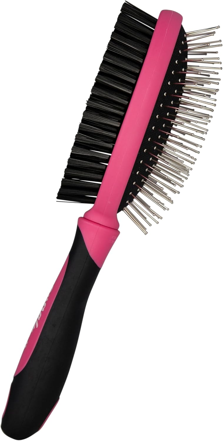 Bugalugs 2 in 1 Dog & Cat Brush – Double Sided, Long & Short Haired Pet Brush, Removes Loose Hair – Grooming Stimulates Skin