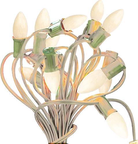 Miniatura 4 de Luces de cadena para interiores y exteriores, C7 E12, bombillas de repuesto de cerámica para Navidad, color blanco opaco sólido