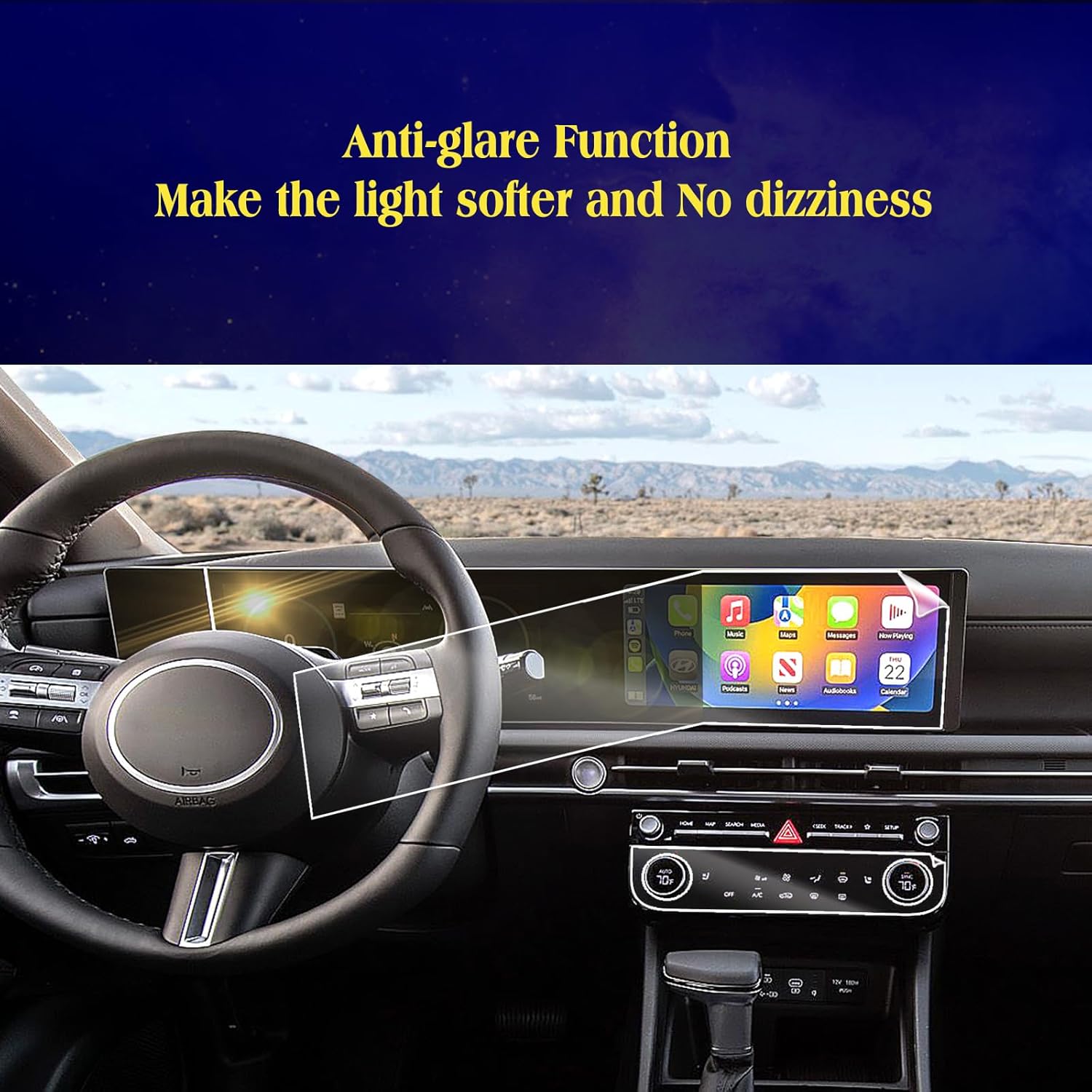 6PCS 2025 Hyun dai Tucson Soft Screen Protector Compatible with 2026 2025 Hy undai Tucson Santa Cruz Screen Protector 12.3 Inch Tucson Accessories 2025 -Glossy （NOT FIT XRT