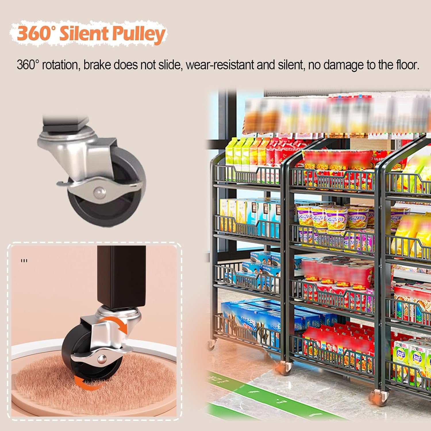Snack Shelf Organizer Retail Snack Rack Display Stand for Supermarket, Kitchen Convenience Store/School/Cashier Desk Chip Bag Holder(4 Layers White,60x27cm/23.6x10.6in)