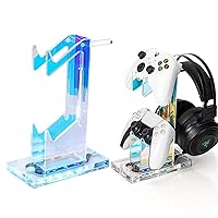 Vista 15 de OAPRIRE Headset and Controller Stand, Space-Saving 2 Tier Game Controller Holder, Acrylic Controller and Headset Stand for Desktop, Universal Design