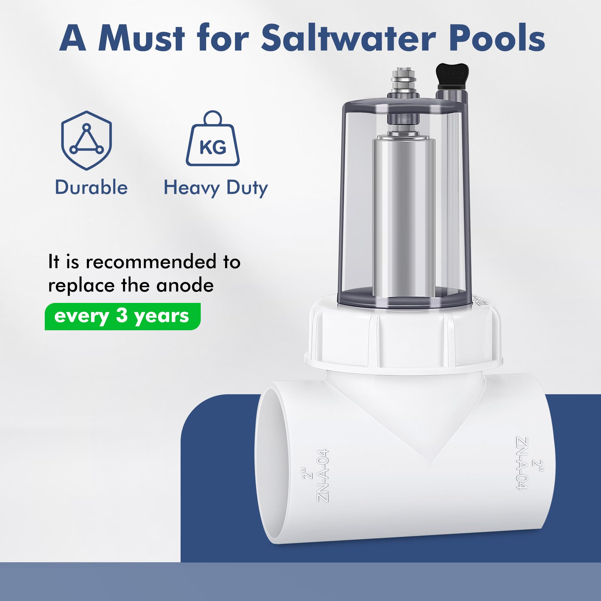 Salt Pool Anode Snapklik.com : CHLORWORKS Zinc Anode For Saltwater Pool - 2 Inline ...