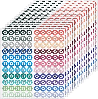 BENECREAT 1650Pcs Trash Planner Stickers, 0.5" Diameter Small Recycle Logo Icon Stickers for Reminding People to Separate and Recycle Waste Properly (15 Sheets, 110Pcs/Sheet)