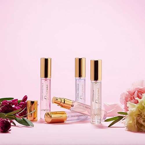 Miniatura 4 de LOVERY Mini perfume para mujer, juego de regalo de 5 fragancias florales para mujer, muestras de botellas de 0.3 fl oz, juegos de muestra de perfume
