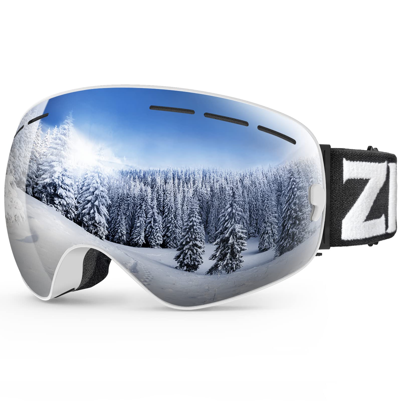ZIONOR X Ski Goggles - OTG Snowboard Goggles Detachable Lens for Men Women Adult
