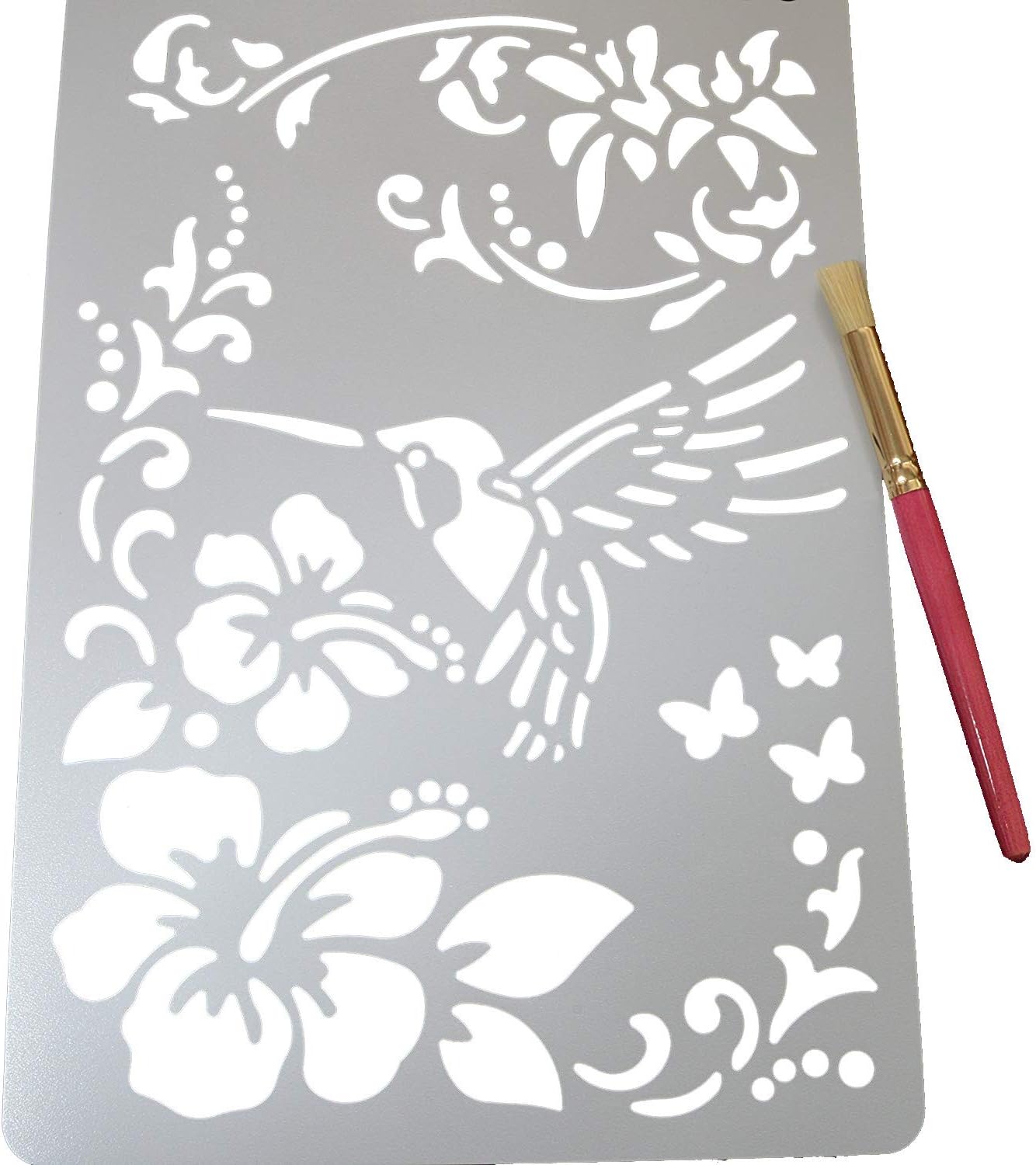 Wall Stencil with Stencil Brush No.2