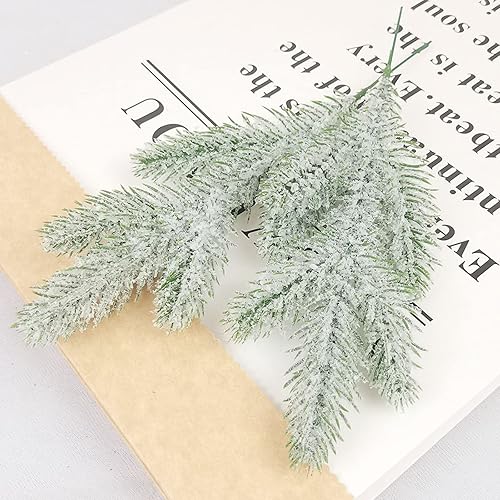 Miniatura 4 de 24 piezas de agujas de pino artificiales, ramas, vegetación falsa, palillos florales de Navidad para Navidad, guirnalda de corona, decoración del