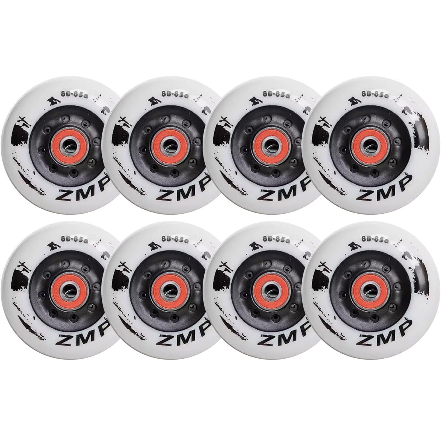 Inline Skate Wheels, 72mm/76mm/80mm, 85A Hardness, with Bearings for Roller Blade Wheel Replacement, with Bearings 8 Pack (80MM)