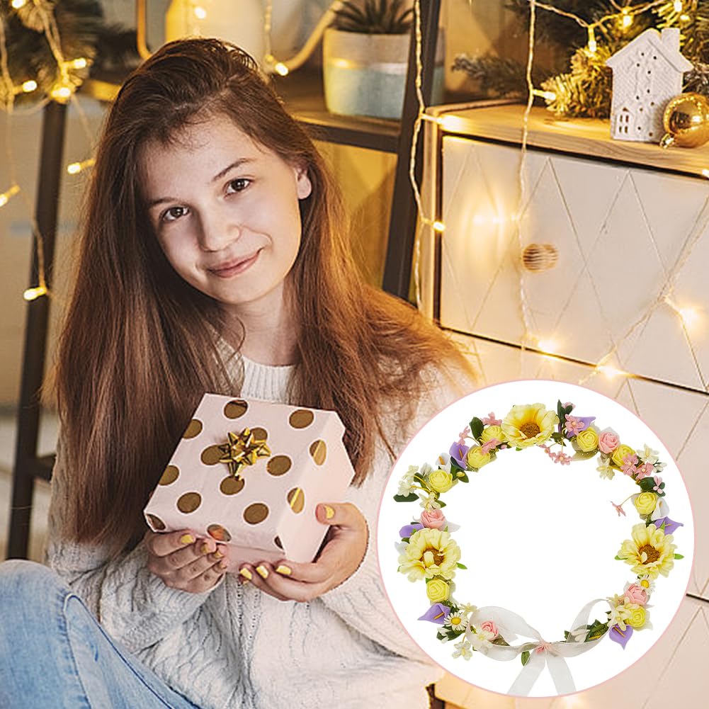 INFUNLY Lot de 20 couronnes de fleurs faites à la main pour créer votre propre couronne de fleurs, bandeau, accessoires pour cheveux, cadeau pour mariage, anniversaire, papa