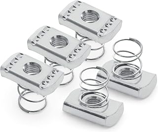 OL-39827 Strut Channel Nut with Short Spring - 3/8-16” UNC Threads - 0.37” Thickness - Spring Nut With Zinc Electroplate Finish - Great For Use with 13/16” & 1” Channels (Pack of 5)