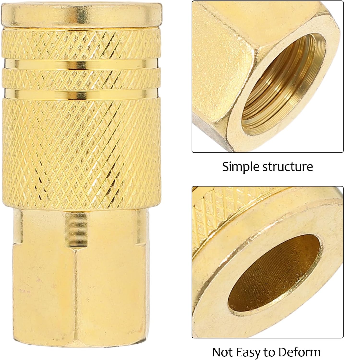 Lurrose 4pcs Npt Female Air Hose Quick Connect Adapters Steel Pneumatic Tool Fittings with Threaded Design for Efficient Connection in Machinery Manufacturing