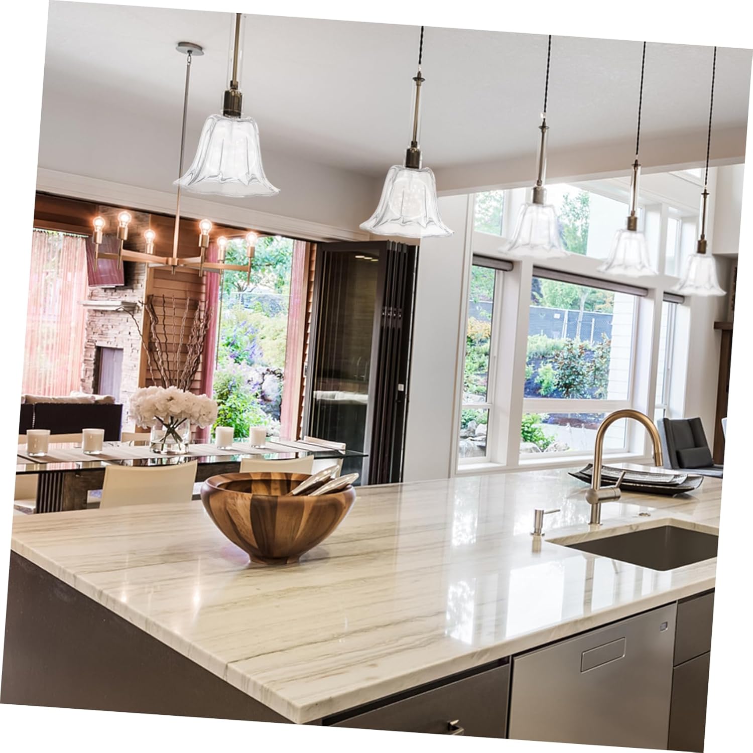 NUOBESTY 2pcs Transparent Glass Light Shades Versatile Lamp Covers for Ceiling Table and Floor Lamps European Style Chandelier Easy to Install Light Shells