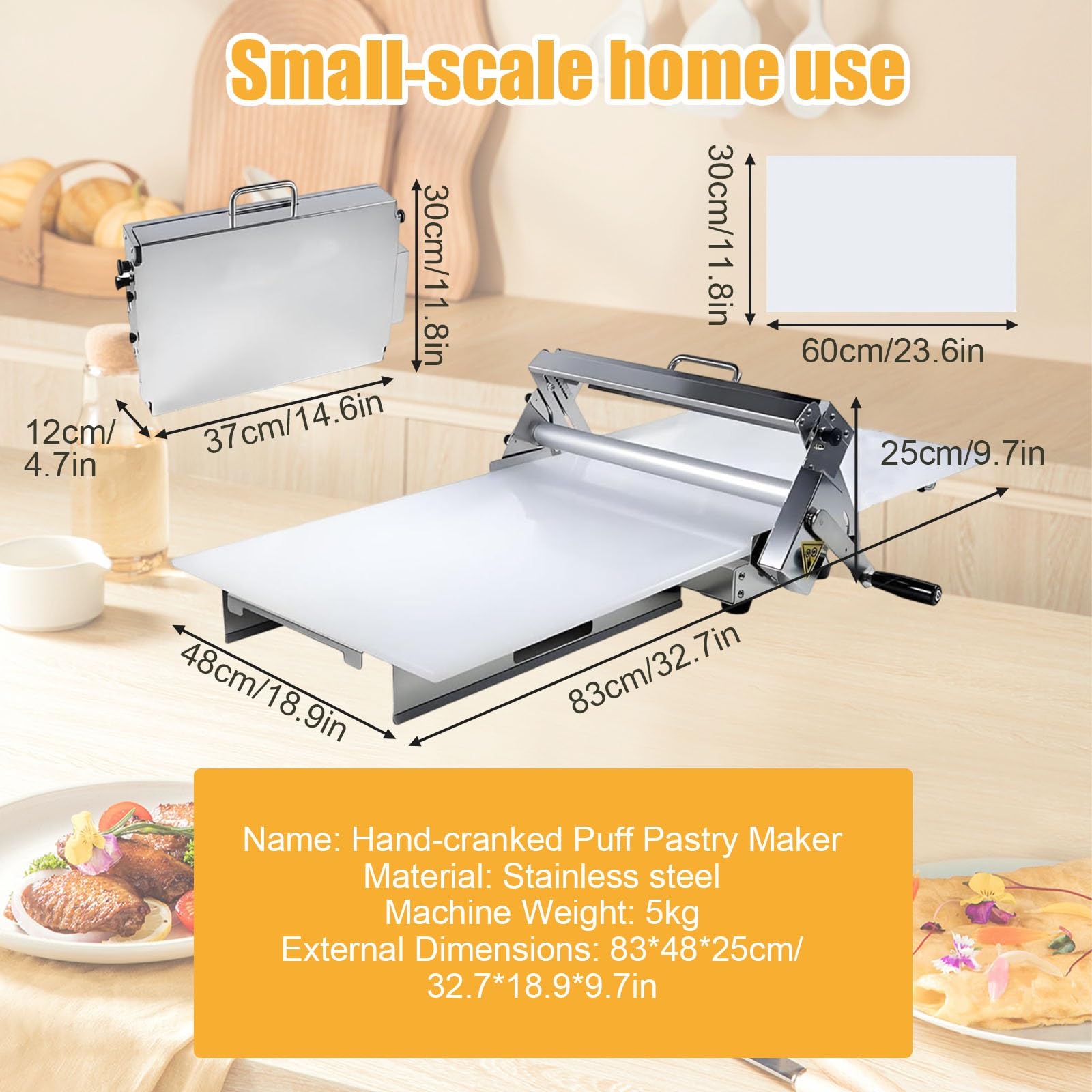 Wałek do Ciasta Laminator do Ciasta Wałek Cukierniczy Składany Wałek do Ciasta Regulowany Do Pizza Croissant Wypieki(Home-Use32.7x18.9in)