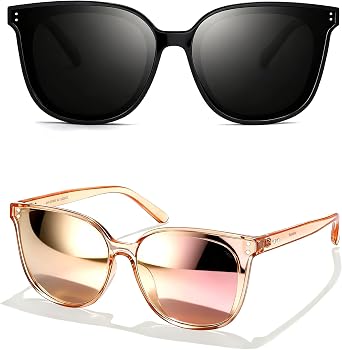 LVIOE Oversized Polarized Sunglasses for Women Trendy Large Cat Eye UV Protection Shade LS1627s