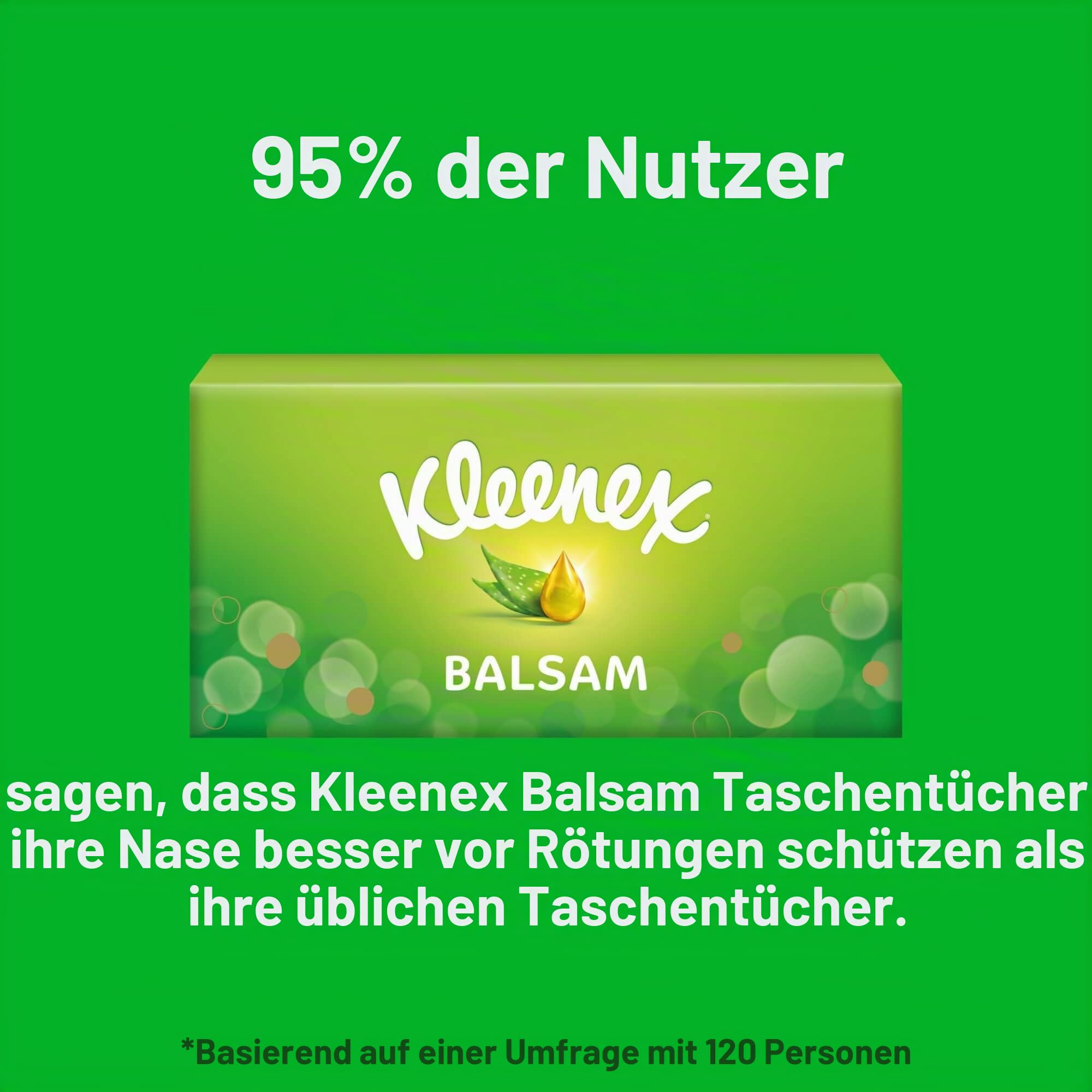 Kleenex Balsam Taschentücher, 4-lagig, Ideal bei Erkältungen und Allergien, 16 x 12 Packungen à 9 Tücher, Vorratspackung