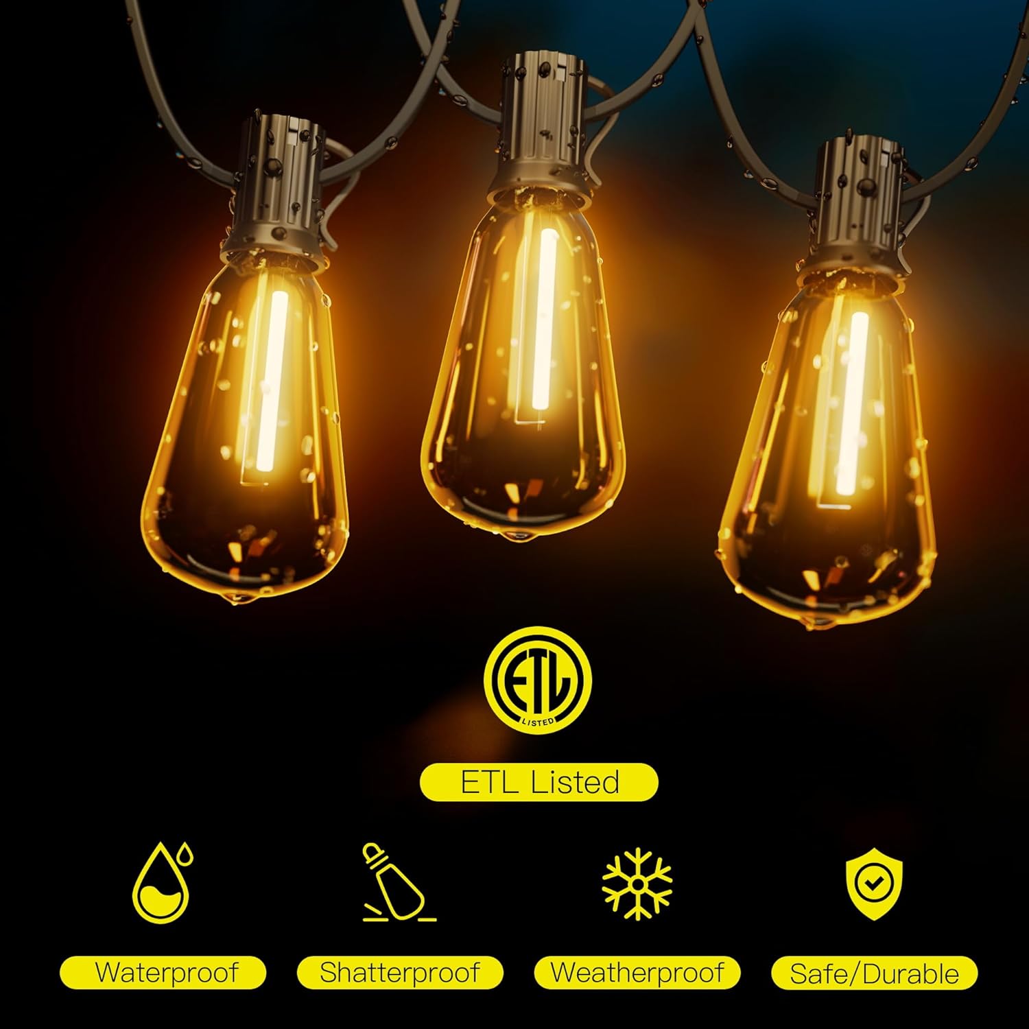 OHLUX Outdoor String Lights 120FT+60FT