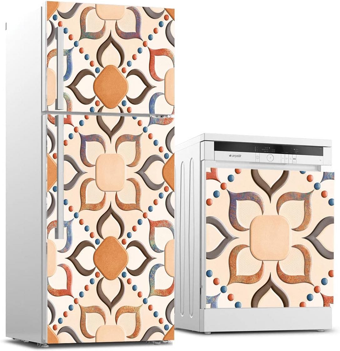 Buzdolabı ve Bulaşık Makinası Beyaz Eşya Sticker Kaplama 3d Seramik Desen