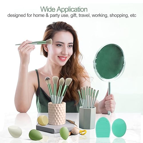 Miniatura 4 de SULELA Juego de brochas de maquillaje, 13 piezas, kits de maquillaje para base, corrector de cejas, sombras de ojos, juego de brochas de maquillaje