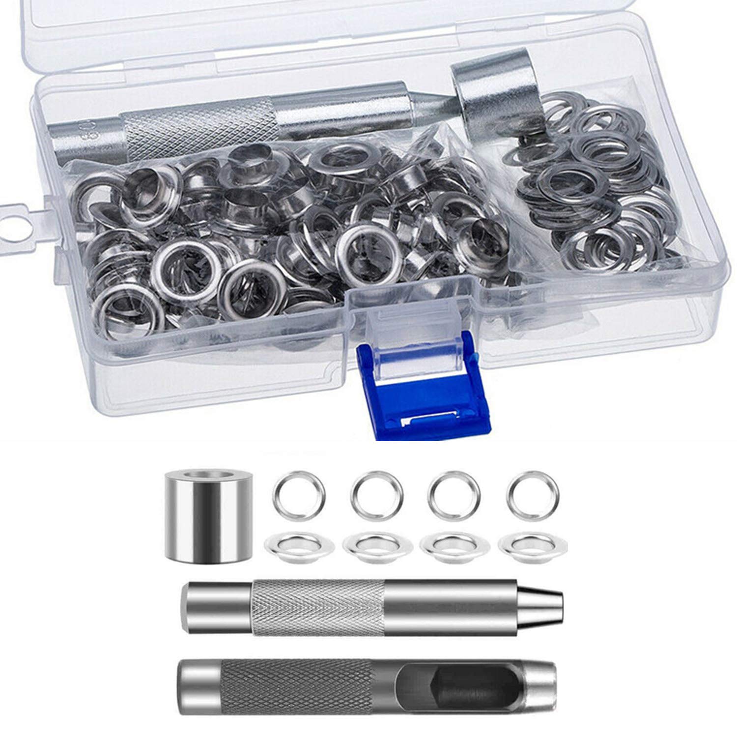 Metal Grommet Tool Kit 1/2 Inch with 3 Pcs Grommet Setting