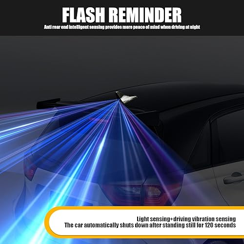 Miniatura 6 de GKmow Paquete de 1 antena de aleta de tiburón de energía solar, luz trasera de advertencia LED, luz modificada para el ala trasera del techo, luz