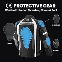 Vista 3 de ILM Chaqueta de motocicleta con armadura CE para hombres Enduro Touring Dualsport equitación resistente al agua textil todo clima B02
