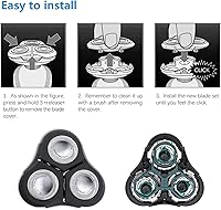Vista 6 de RQ11 - Cabezal de afeitadora de repuesto para Phillips Norelco Senso-Touch 2D 1100 Series (1150x/1160x/1170x/1180x), paquete de 2