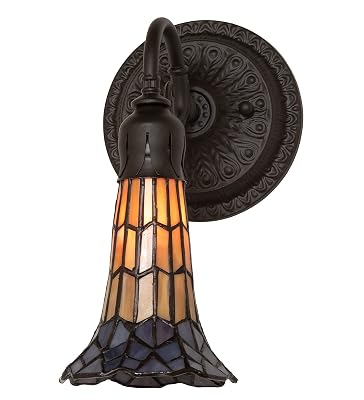 Meyda 5.5" Wide Stained Glass Pond Lily Wall Sconce