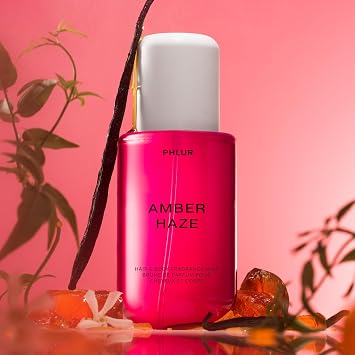 PHLUR Amber Haze Body Mist, 8 Fl Oz - Hair and Body Perfume for Women, Amber & Vanilla Body Spray with Saffron, Jasmine and Musk Fragrance | Amber & Vanilla Body Spray with Saffron, Jasmine and Musk Fragrance