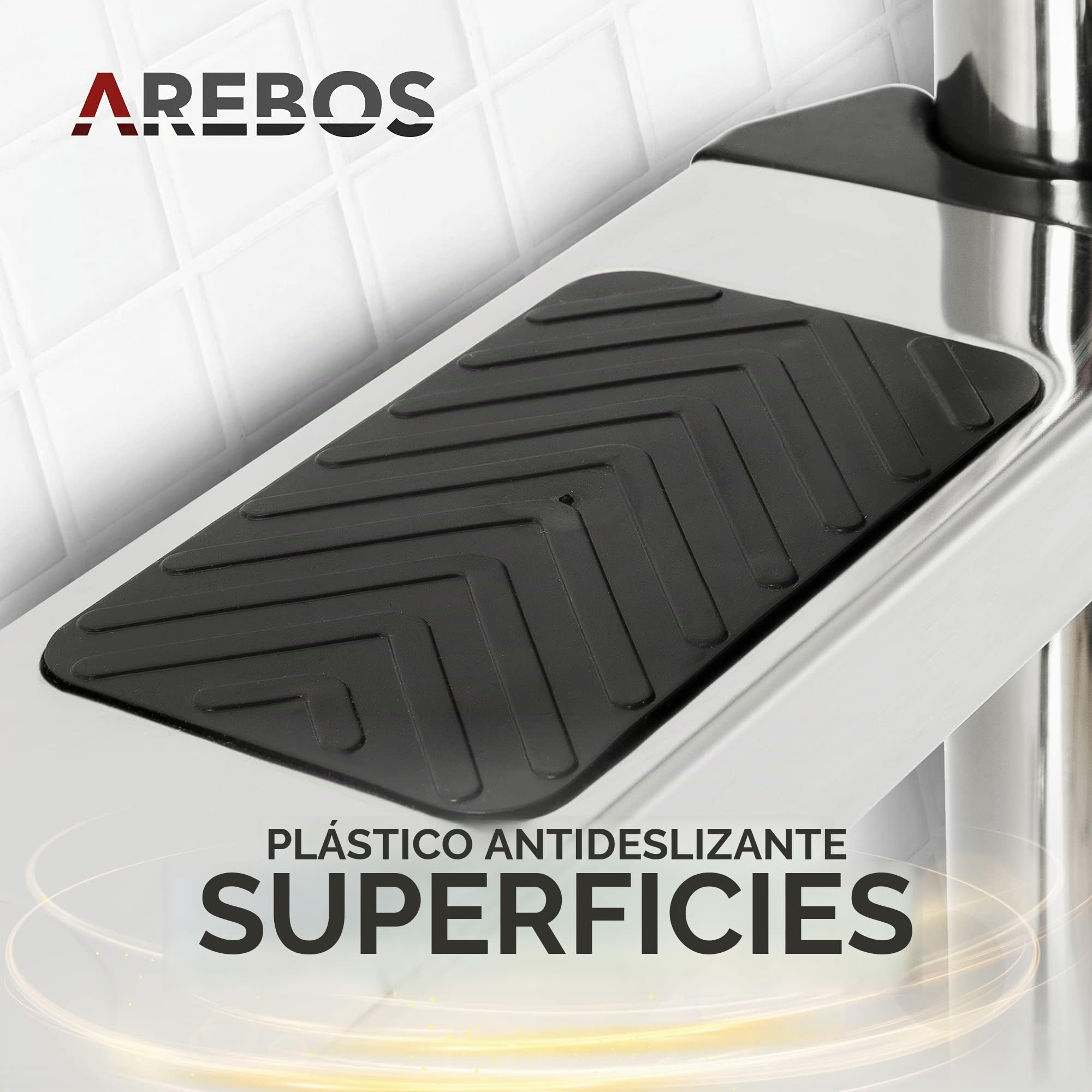 Arebos – Acero Inoxidable Escalera para Piscina de | 3 o 4 peldaños | con antirutschpads en los peldaños
