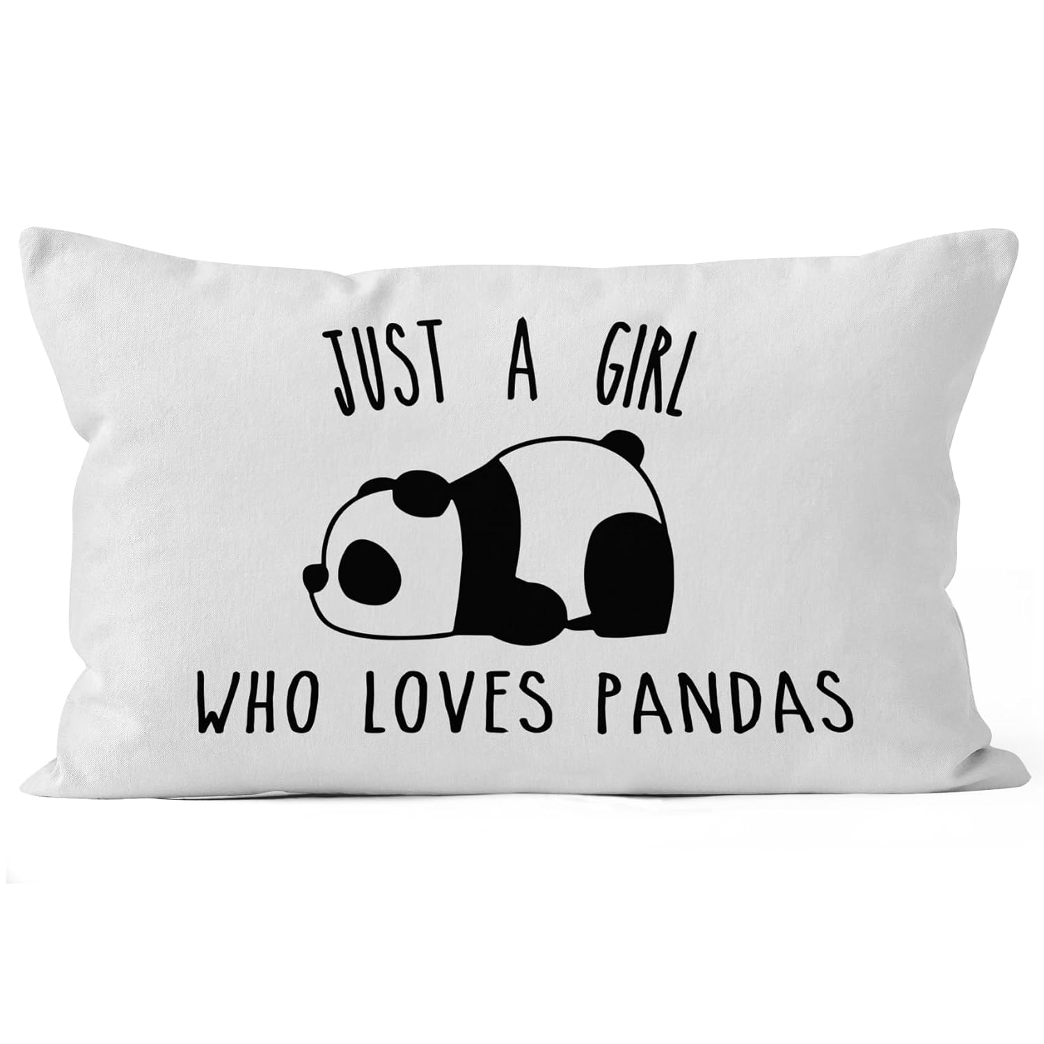 Liosei Just A Girl Who Loves Pandas Panda Bear Throw Pillow Cover 12 x 20 Inch Panda Bear