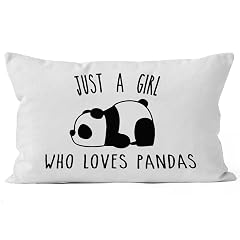 Liosei Just A Girl Who Loves Pandas Panda Bear Throw Pillow Cover 12 x 20 Inch Panda Bear