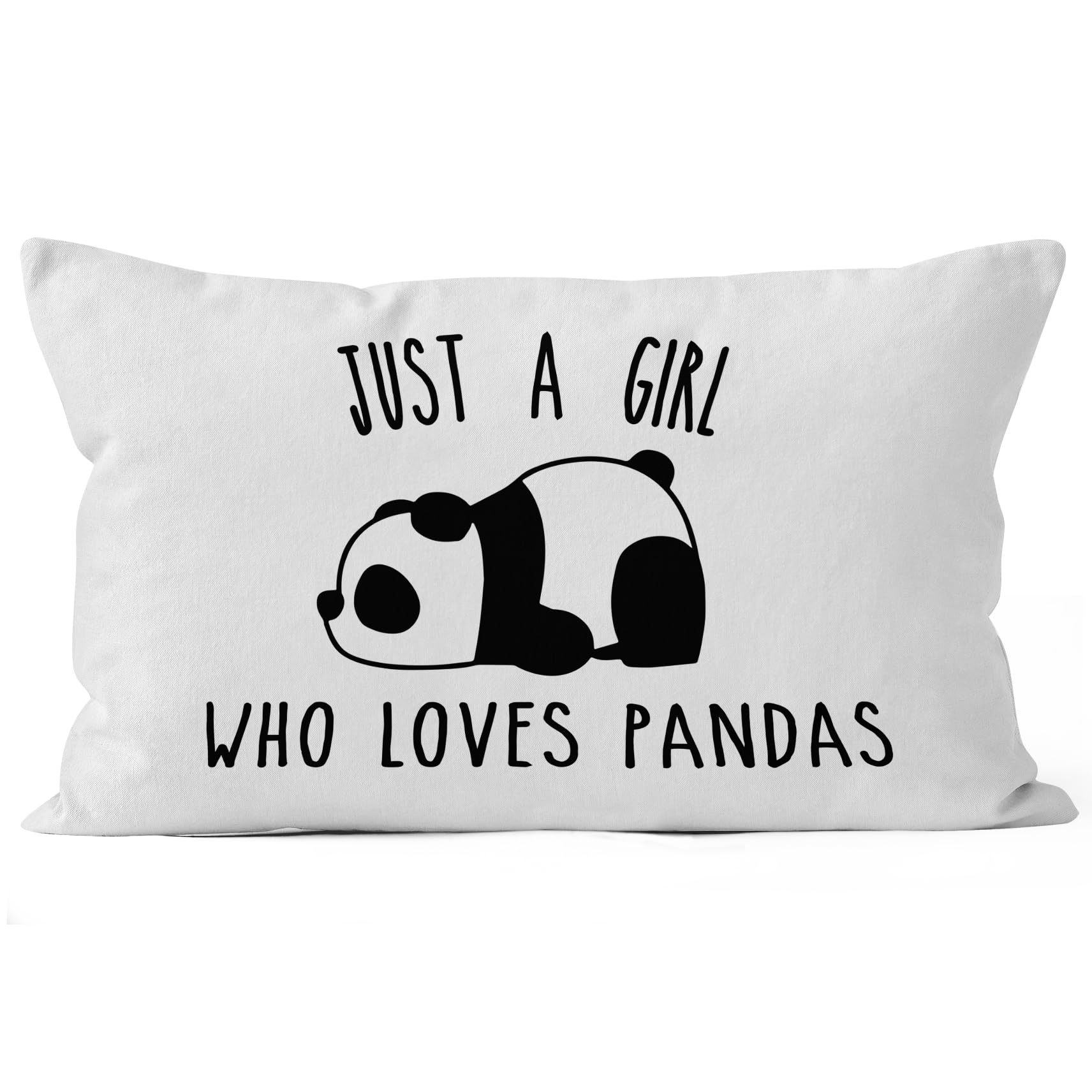 Liosei Just A Girl Who Loves Pandas Panda Bear Throw Pillow Cover 12 x 20 Inch Panda Bear