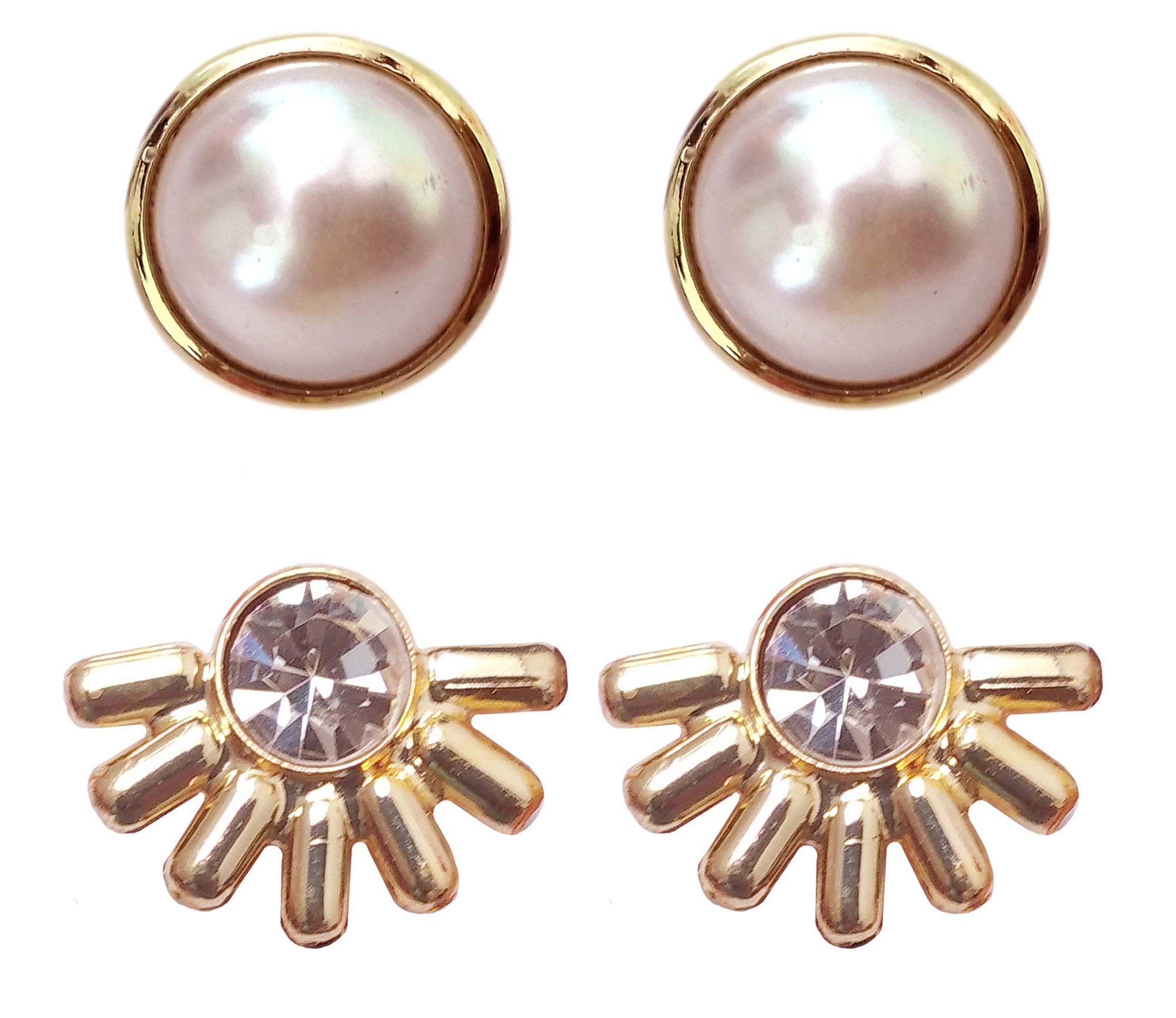 Shreya CollectionZinc Western Stud Earrings for Girls, Yellow, Beige