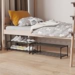 Shoe Rack,2-Layer Shoe Rack Small,Can Hold 6 Pairs Of Shoes,Shoe Shelf Storage Organizer,Anti-Rust Coating,Suitable For Dormitory,Rental House,Balcony,stacking up Shoe rack (2 Tier),Black