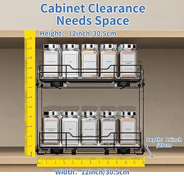 Pull Out Spice Racks for Inside Cupboard, L10.7*W11.5*H9.4inch