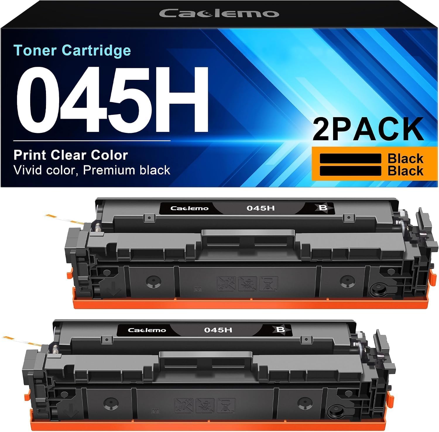 045H Black Toner Replacement for Canon 045H Toner Cartridges Canon 045H 045 Black Toner Compatible with Canon Color imageCLASS MF632Cdw MF634Cdw LBP612Cdw LBP612C LBP612 MF632 MF634 Printer (2 Black)