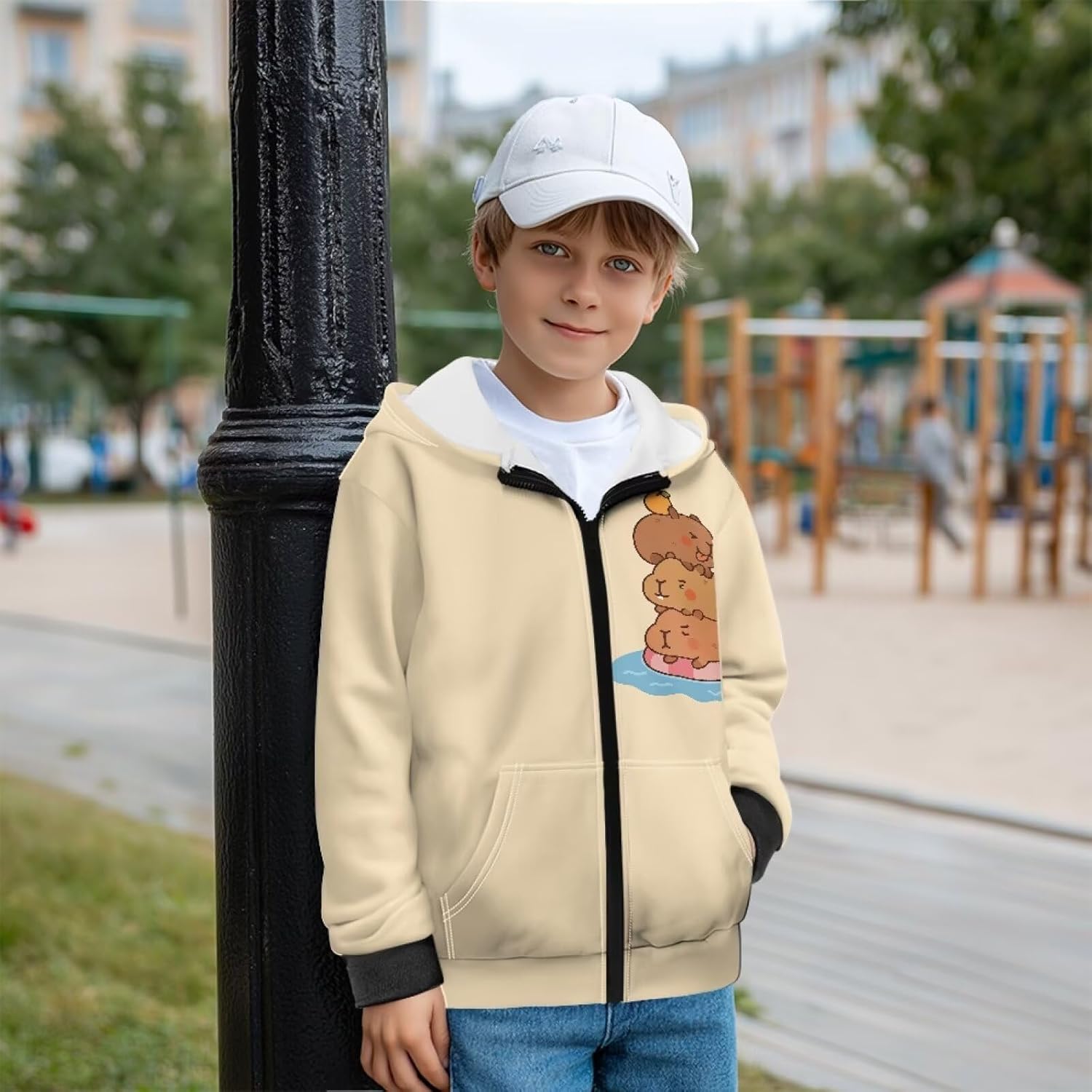 Kids Fluffy Fleece Hoodie Zip-Up Pullover Fuzzy Sweatshirt with Pockets for Fall Winter Sweatshirts for Girls Boys