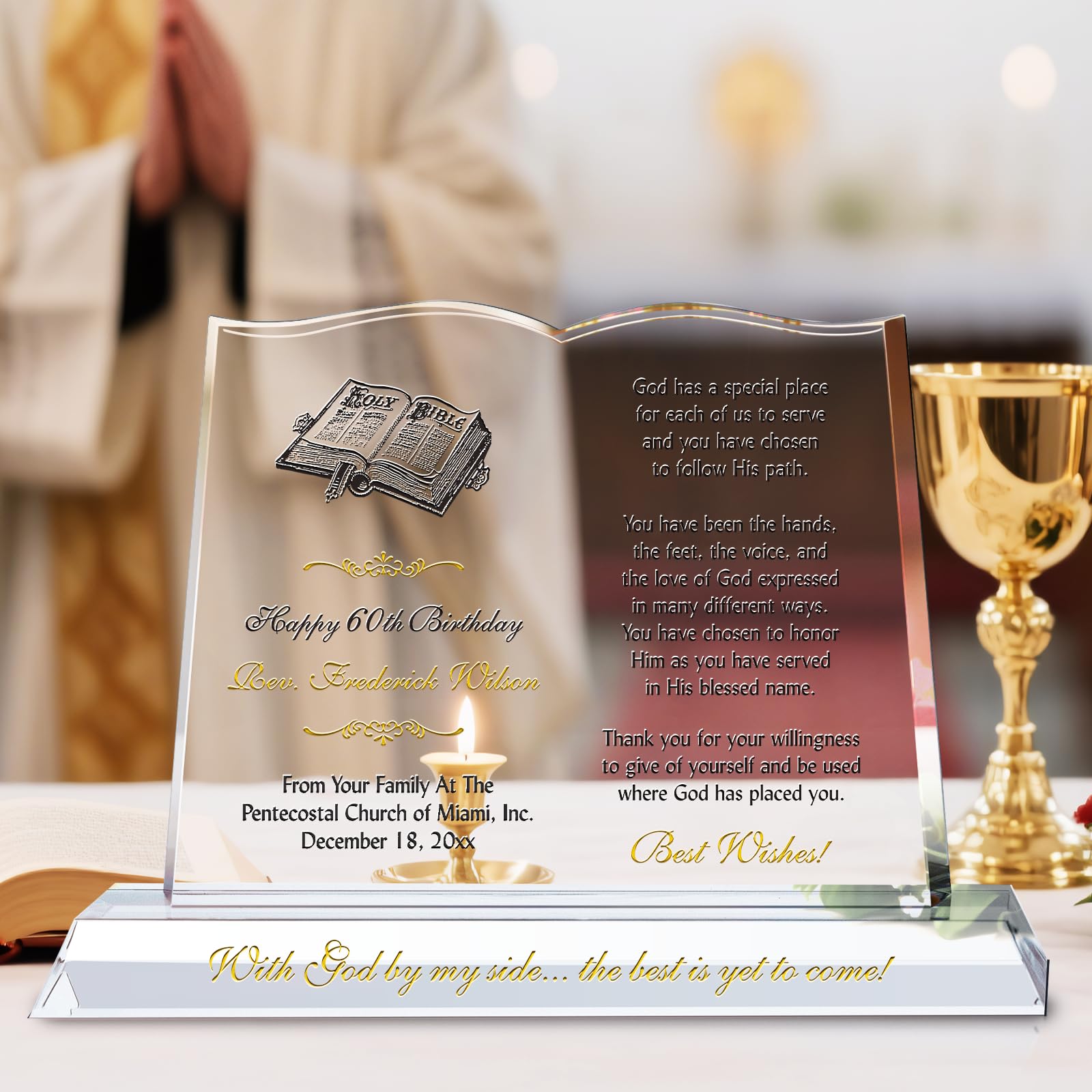 Aazon.co : Personalized Crystal Trinity Pastor Birthday Gift Plaque...