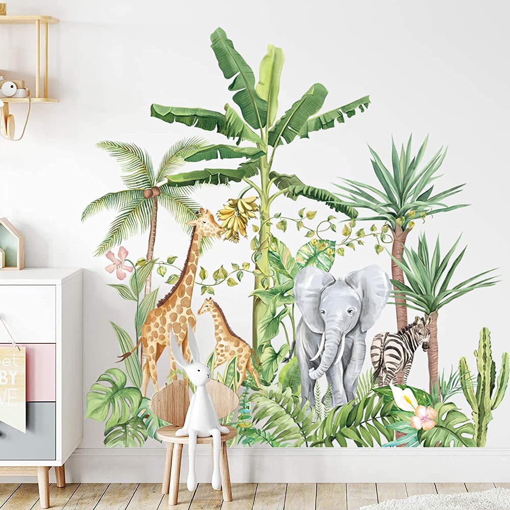 Buy Supzone Tropical Rainforest Wall Sticker Jungle Animal Wall Decal
