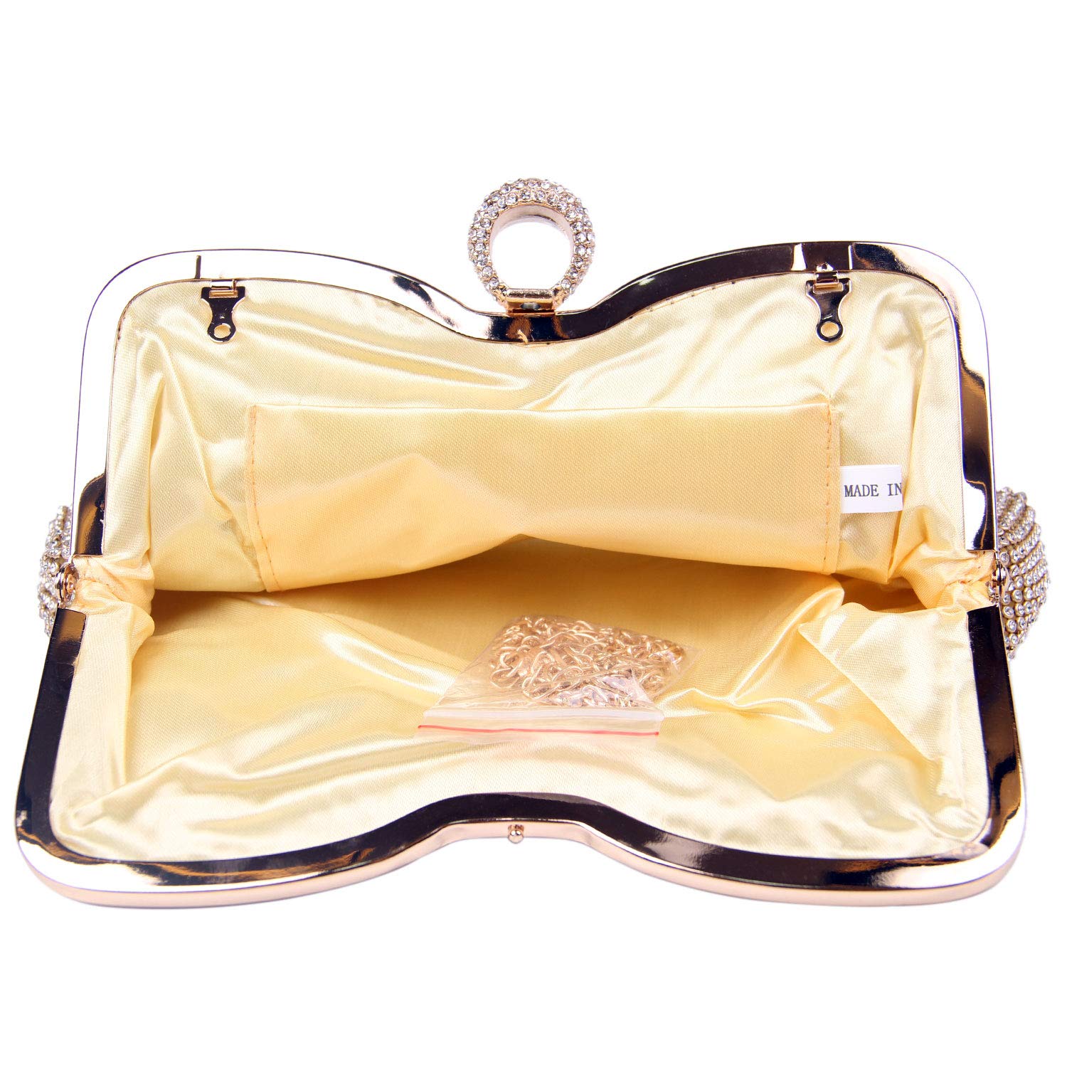 Pochette da donna con Diamante Borsa da sera con catena per borsa da sposa Borsa da sposa da Cerimonia 722 (Oro 2)