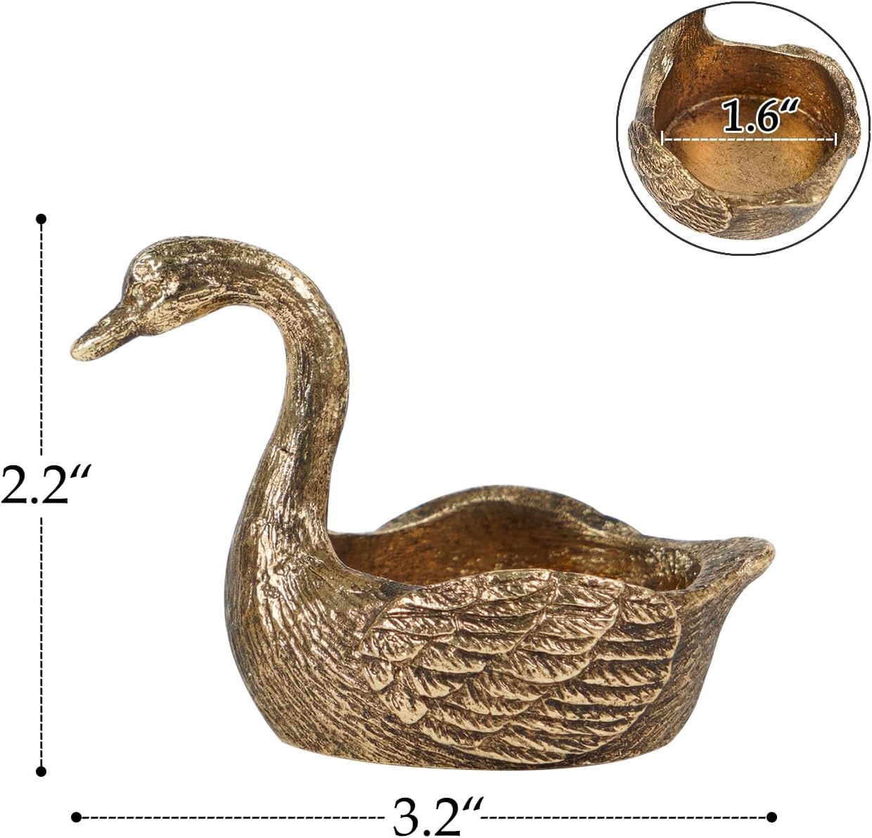 NIKKY HOME Gold Swan Tealight Candle Holders Set of 2, Centerpiece Table Decorations, Decorative Metal Stand for Tea Light Candles, Votive Candles