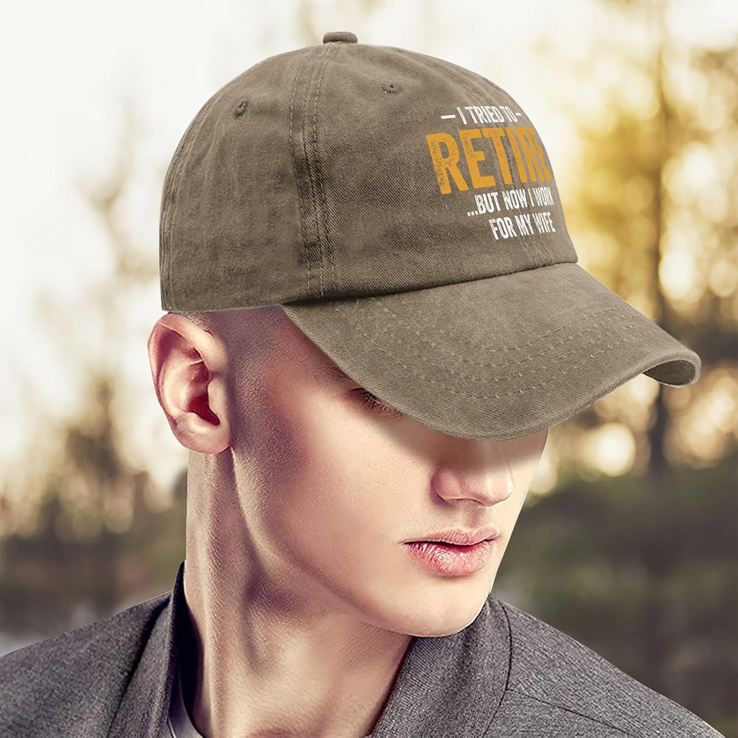 Weiweiwu I Tried to Retire but Now i Work for My Wife Ball caps Vintage Cotton Washed Baseball Caps image 5