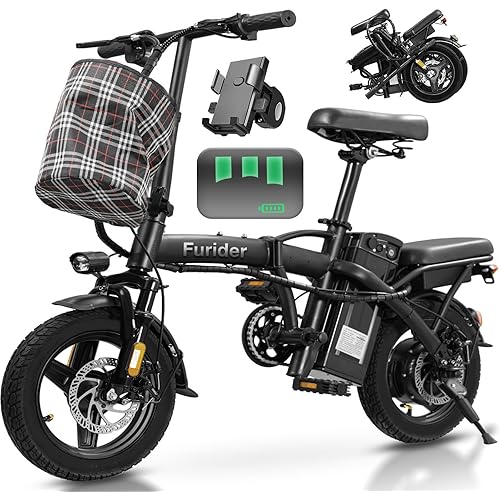 Folding Electric Bike for Adults and Teens, 560W Motor 24MPH Compact Commuter Ebike, 32 Miles Range, 48V 10Ah Battery, 3-Level Pedal Assist, 14" Mini Foldable Electric Bicycle, UL 2849 Certified