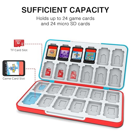 Miniatura 2 de HEIYING Switch Game Card Case for Switch&Switch OLED Game Card or Micro SD Cards, Custom Pattern Switch Game Card Case with 24 Game Card Slots and