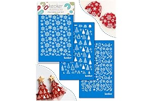Silk Screen Stencils for Clay - Christmas Themed for Polymer Clay Earring Decoration